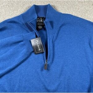 Jos.‎ A. Bank Signature Men's XXL Blue 1/4 Zip 100% Pima Cotton Sweater